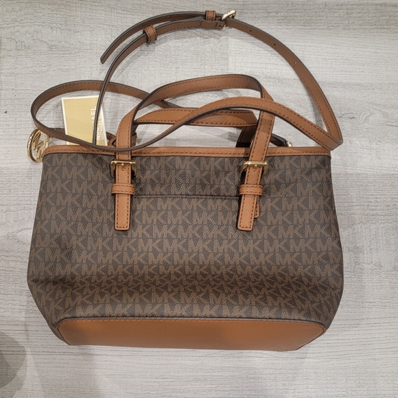 Michael Kors Jet Set Travel Extra-Small Logo Top-Zip Tote Bag - Picture 2 of 2